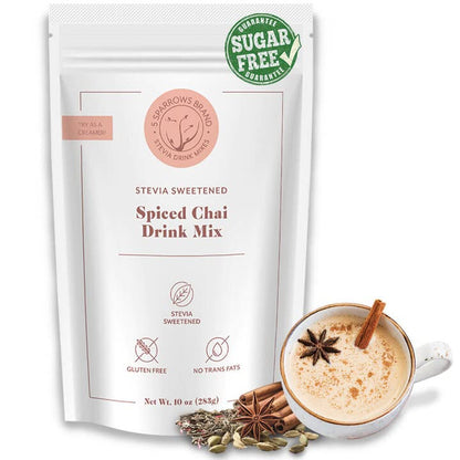 5 Sparrows Sugar-Free Spiced Chai Latte Flavored Drink Mix- Stevia, Keto Friendly, No Sugar Coffee Creamer, 10 oz