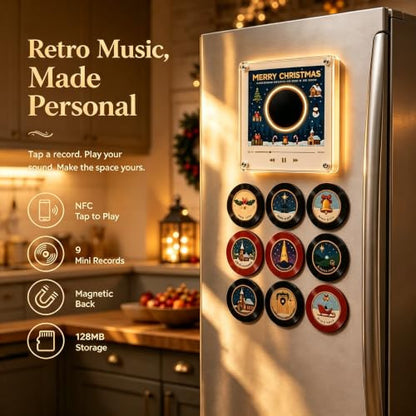 Jingle Vinyl Player Fridge Magnet Music Box Set-A
