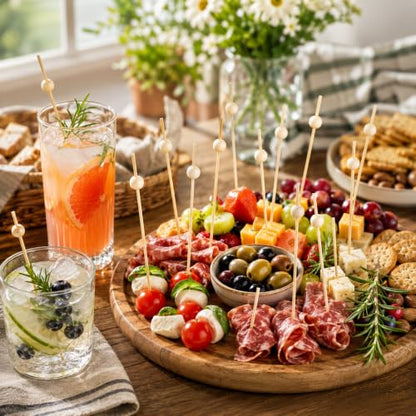 1000 Wooden Cocktail Picks - 4.7 Inch Food & Drink Skewers for Appetizers
