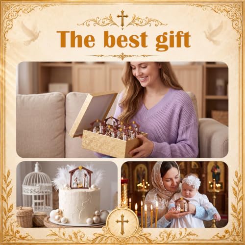 Amyhill 50 Pcs Mini Nativity Scene Figurines - White, Small Manger Statues for Christmas