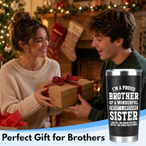 Proud Brother Tumbler 20oz - Sister Gift, Father's Day, Christmas Gift