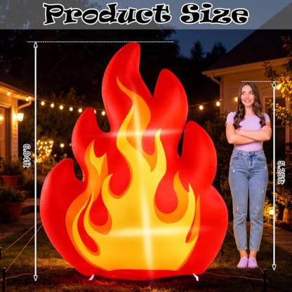 Inflatable 6ft Fake Campfire with Glowing Light for Outdoor Decor