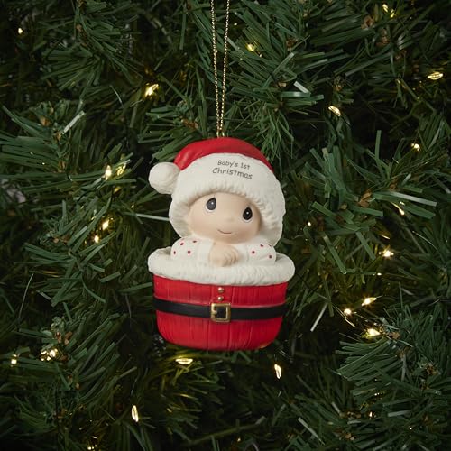 Baby's First Christmas Ornament - Bisque Porcelain Keepsake - Santa Baby