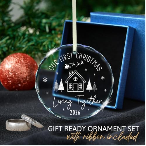 Our First Christmas Living Together Glass Ornament - Chris2026