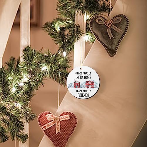 Neighbor Gifts Christmas Ornament - 3 Inch Ceramic Keepsake for Holiday Tree