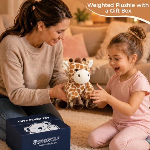 Weighted Giraffe Stuffed Animal Toy, 9 Inch Plush Pillow, 2.1 Lb