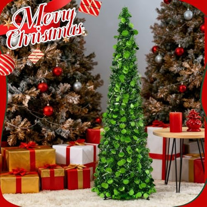 5 ft Collapsible Artificial Christmas Tree with LED Lights - Green, Variation of THIS listing