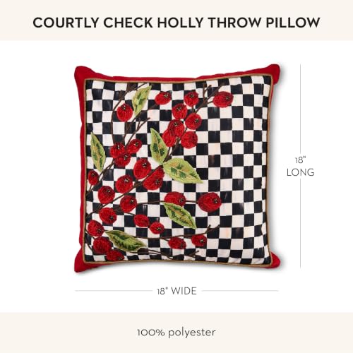 Courtly Check Holly Throw Pillow 18x18 Decorative Cushion