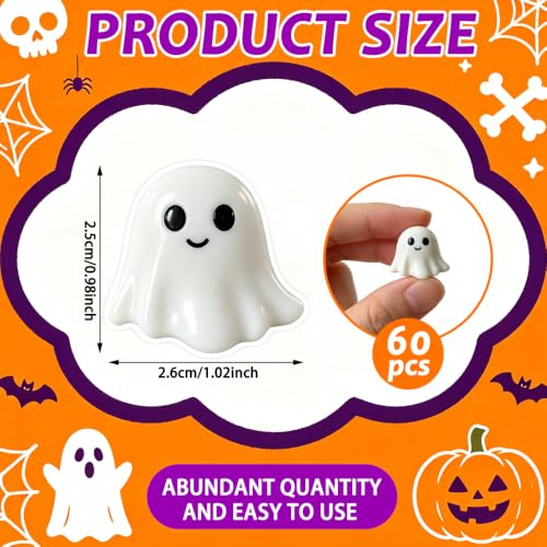 Halloween Resin Ghost Charms - Mini Flatback Decorations for Crafts & Party Favors