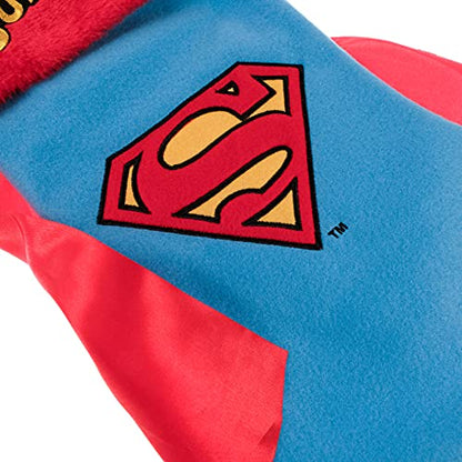 Superman Logo Christmas Stocking 20 Inch Applique Holiday Decor Blue with Cape - Gift Holder