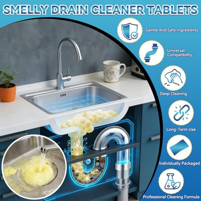 Garbage Disposal Cleaner Tablets Deodorizer 25 Pack - Sink & Drain Freshener