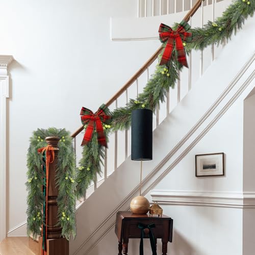 6ft Artificial Norfolk Pine Christmas Garland with Green Berries - Holiday Decor