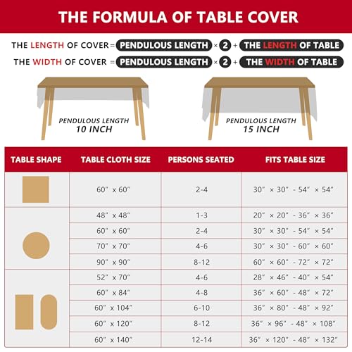 Christmas Tablecloth Rectangle 52x70 Inch Winter Holiday Home Decor
