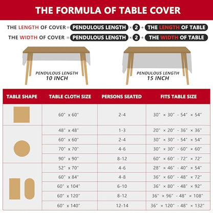 Christmas Tablecloth Rectangle 52x70 Inch Winter Holiday Home Decor