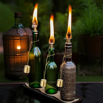 Brass Candle Snuffer Caps Gold Finish with Long Chain - 2pcs