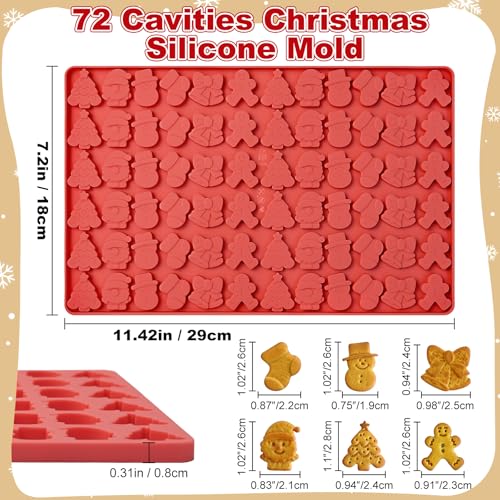 72-Cavity Christmas Chocolate Mold - Mini Holiday Candy & Gummy Baking