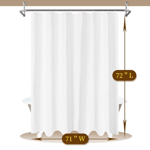 Barossa Design 2-Pack Fabric Shower Curtain Liners Lightweight - White Cloth Shower Liners with Magnets, Washable & Water Repellent, 12 Button Holes, Hotel Quality - 71" W x 72" L, White