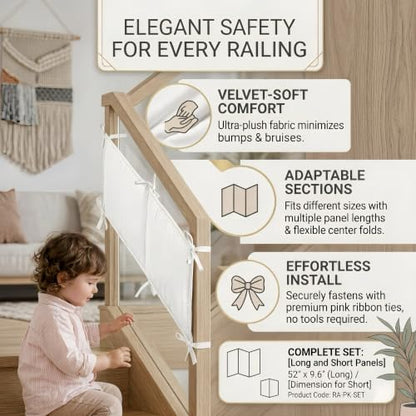 White 4-Pack Mesh Crib Rail Cover Sets for Baby Safety & Teething Guard