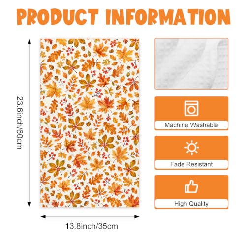 MUBIAO Set of 2 Fall Kitchen Towels - Hand Towels for Decor & Cleaning - 13.5×23.5 Inch - Towel2