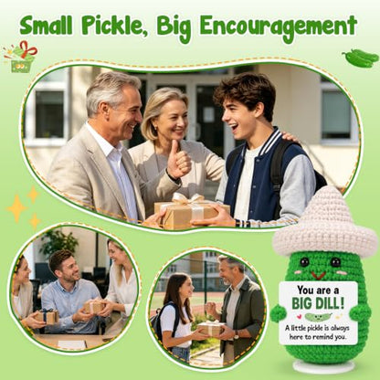 Encouragement Gift for Her Him Friends Crochet Pickle - Supportive Handcrafted Decor