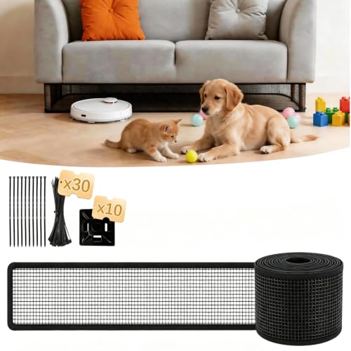 Under Couch Blocker and Bed Blocker for Pets - Black 394 × 3.94 Inch