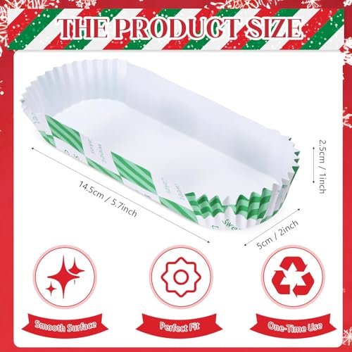 Green Red Checkered 6 Inch Paper Hot Dog Trays, 300 Pcs - Disposable Food Serving Trays