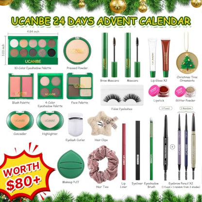 24-Piece Makeup Advent Calendar for Women Teens Holiday Gift Set