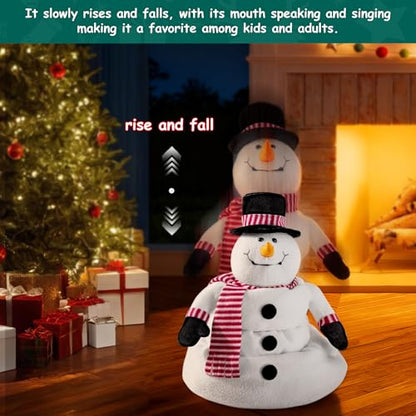 Animated Snowman Christmas Decor - Singing & Dancing Holiday Tabletop Figurine