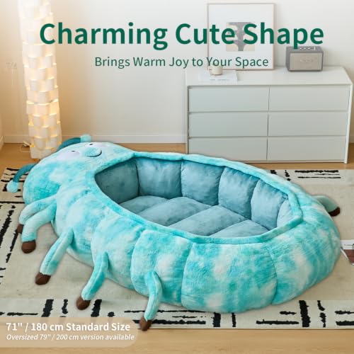 71-Inch Fluffy Animal-Shaped Sleeping Bag for Adults and Pets - Cozy Hugging Sleep Sack
