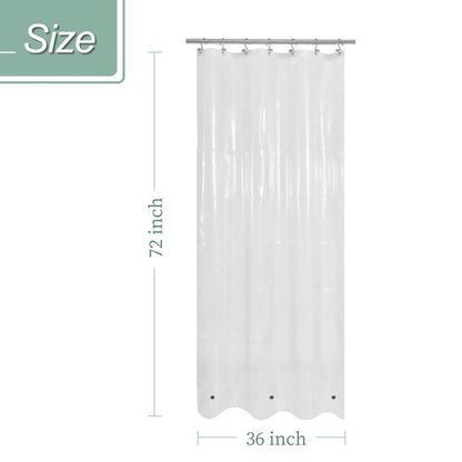Mrs Awesome Stall Shower Curtain Liner 36x72, PEVA Plastic Shower Liner for Bathroom Lightweight & Waterproof, 36 x 72, Clear