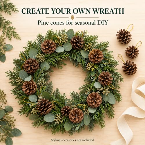 Brown Natural Pine Cones for Crafts and Holiday Decorations - 30Pcs