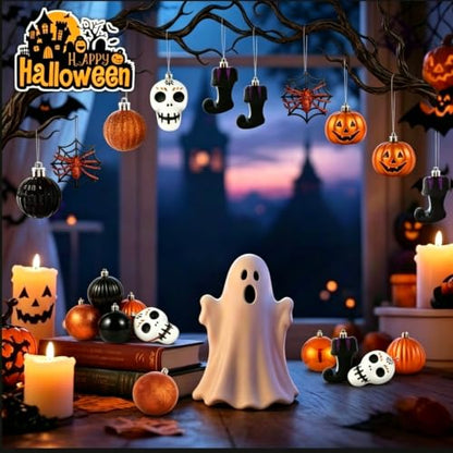30pcs Shatterproof Halloween Ball Ornaments - Spooky Tree Decorations Set