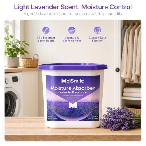 Lavender Scent Moisture Absorber Buckets 6 Pack, 14 oz Each, Humidity Control