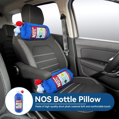 Car Neck Pillow, NOS Bottle Design Plush Car Headrest Pillow Neck Support Pillow for Car Seat, Office Chair, Travel, 11 x 4.7in (1)