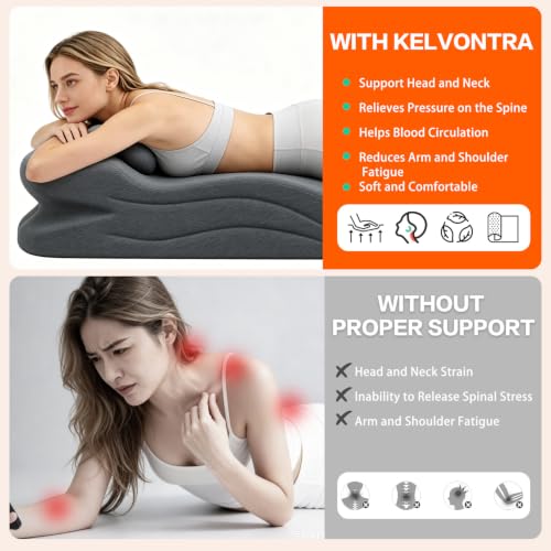 Large Memory Foam Wedge Pillow for Bed Reading Black - Support Cushion