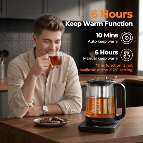 Electric Kettle with Temperature Control 1.8L & Removable Tea Infuser