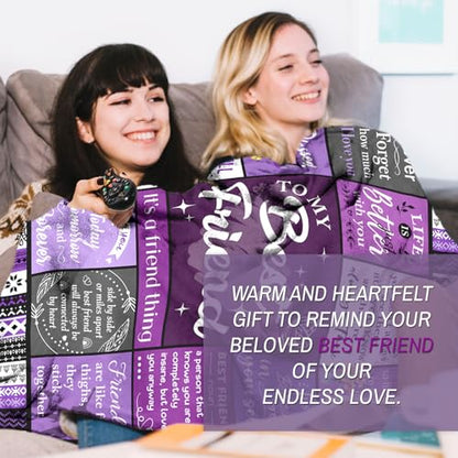 Best Friend Blanket Gifts for Women - Cozy Friendship Gift 50x60in