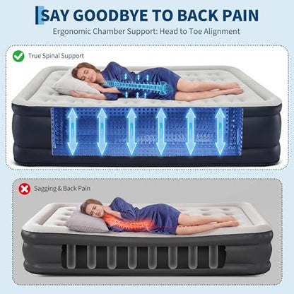 Queen Air Mattress with Built-In Pump - 20 Inch Elevated Guest Bed