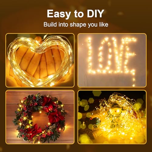 Warm Fairy String Lights Battery Operated 24 Pack 7ft with 3 Modes for Indoor Outdoor Decor
