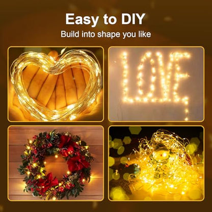 Warm Fairy String Lights Battery Operated 24 Pack 7ft with 3 Modes for Indoor Outdoor Decor