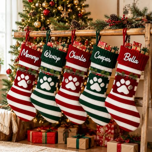 Personalized Hanging Pet Stockings on Christmas Tree & Family Decor - Style 01