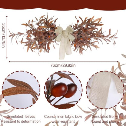Artificial Olive Leaf Swag for Front Door Decor Fall Wreath 76cm