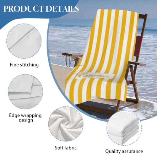 Personalized Beach Towel with Name - Custom Microfiber Pool & Vacation Towel Style B3