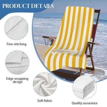 Personalized Beach Towel with Name - Custom Microfiber Pool & Vacation Towel Style B3