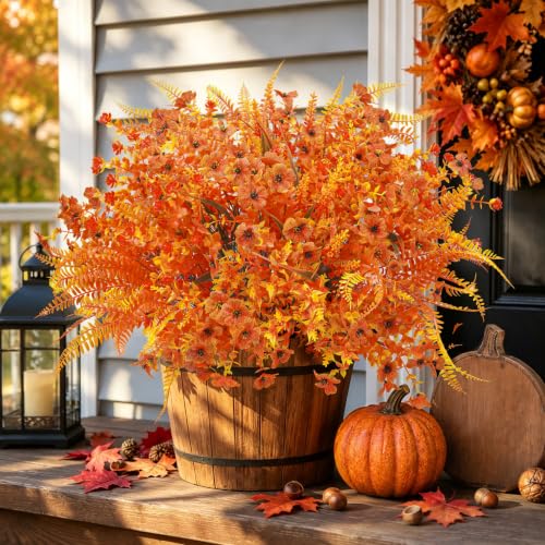 Fall Flowers Artificial Bouquet 24Pcs Autumn Decor Mixed Stems - Fall Harvest Mix