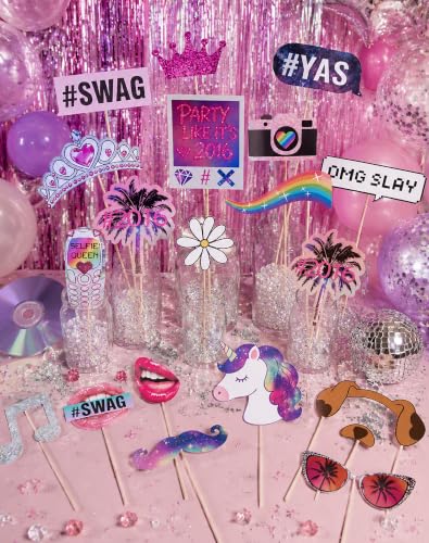 22PCS Nostalgia Party Photo Booth Props Set for 2016 Celebration