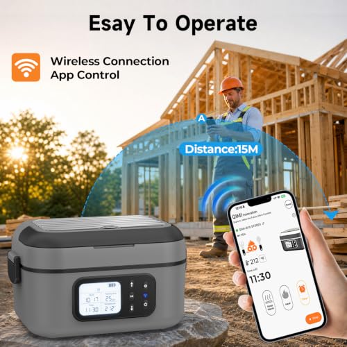 Cordless Electric Lunch Box with App Control 1.5L Gray - Portable Warmer