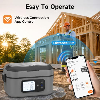 Cordless Electric Lunch Box with App Control 1.5L Gray - Portable Warmer