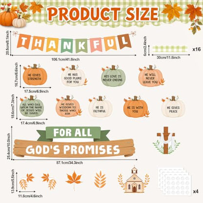 Religious Fall Bulletin Board Set for Classroom Thanksgiving Decor - Christian Autumn