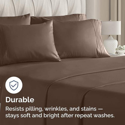King Pillow Cases by [Brand Name] - Ultra Soft Hotel Quality Covers - Wrinkle-Free & Easy Care - 10 Pcs Set in Brown